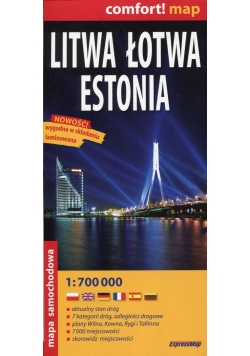 Litwa Łotwa Estonia comfort! map mapa samochodowa1:700 000