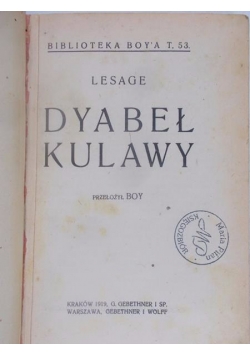 Dybeł Kulawy, 1919 r.