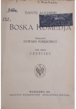 Boska Komedja, Tom II, 1922 r.