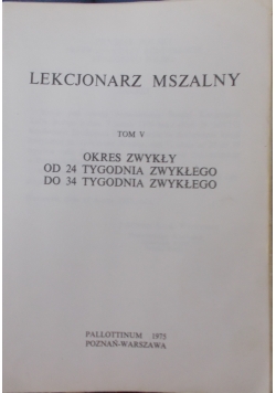 Lekcjonarz mszalny tom 5