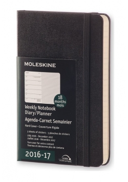 Kalendarz Moleskine 18M 2016/17 Tydzień+Notatki P czarny
