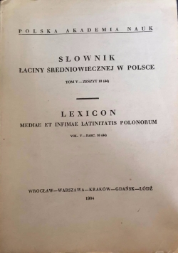 Słownik łaciny średniowiecznej w Polsce Tom VII