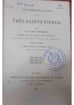 Tres sainte vierge, 1891 r.