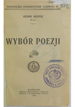 Wybór poezji, 1908 r.