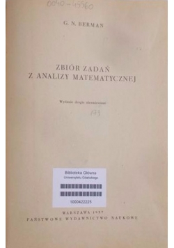 Zbiór zadań z analizy matematycznej
