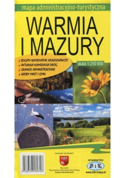 Warmia i Mazury mapa administracyjno-turystyczna 1:250 000