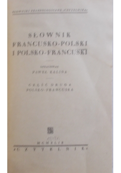 Słownik francusko polski i polsko francuski, 1949r