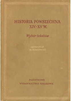 Historia powszechna XIV-XV w.