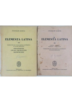 Elementa Latina III-zestaw 2 książek, 1950 r.