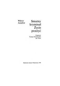 Smutny kryminał.Życie przeżyć