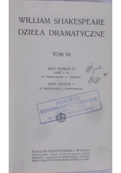 Dzieła dramatyczne, Tom VI.