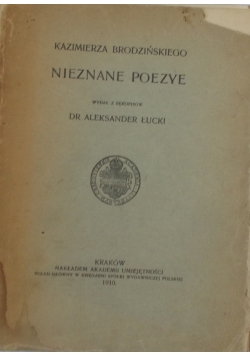 Nieznane poezje, 1910 r.