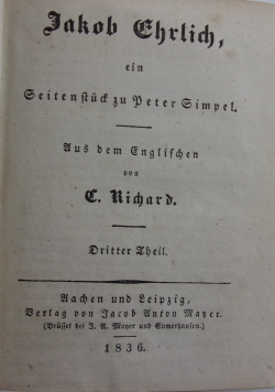 Ein Seiten stuck zu Peter Simpel, 1836 r.