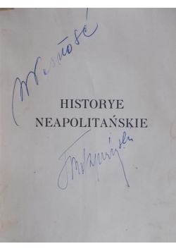 Historye neapolitańskie  wiek XIV-XVIII, 1917 r.