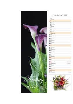Kalendarz 2018 pasek 15x32 Kwiaty