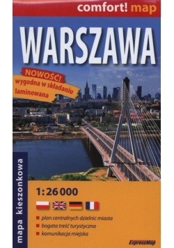 Warszawa laminowany plan miasta 1:26 000 mapa kieszonkowa