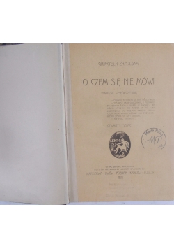 O czem się nie mówi,1922 r.