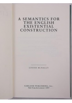 A Semantics for the English Existential Construction