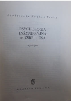 Psychologia inżynieryjna w ZSRR i USA