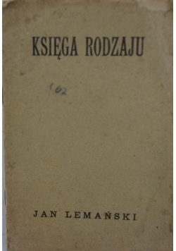 Księga rodzaju, 1921r.