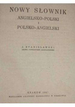 Nowy słownik Angielsko-polski i polsko-angielski, 1945 r.