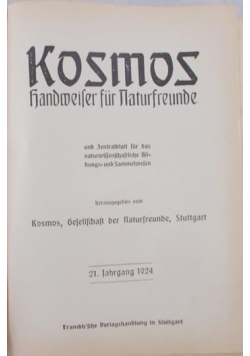 Kosmos . Handweiser fur Naturfreunde, 1924 r.