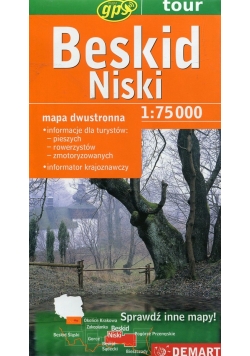 Beskid Niski mapa turystyczna dwustronna