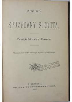 Sprzedany sierota,1897r.