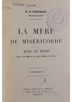 La mere de misericorde , 1928 r.