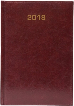 Kalendarz 2018 książkowy A5 dzienny Baladek Bordowy