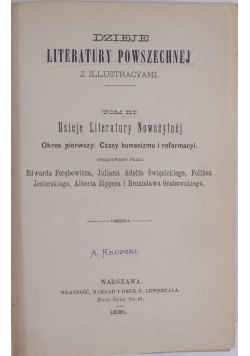 Dzieje literatury powszechnej, 1891 r.