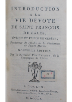 Introduction a la vie devote , 1810 r.