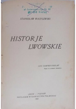 Historje Lwowskie, 1921 r.