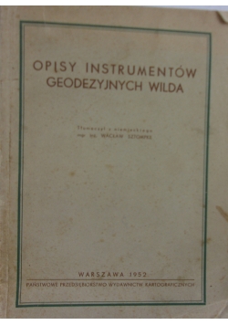 Opisy instrumentów geodezyjnych Wilda