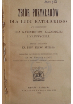 Zbiór przykładów dla ludu katolickiego, 1911 r.