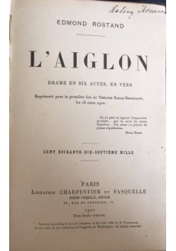 L'Aiglon, 1901 r.