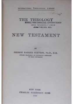 The Theology New Testament,1919 r.