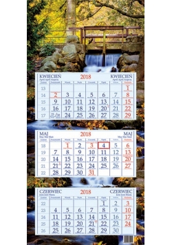Kalendarz trójdzielny 2018 Wodospad