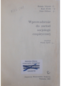 Wprowadzenie do metod socjologi empirycznej