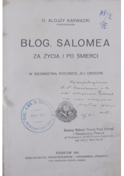 Błog. Salomea, 1911r.