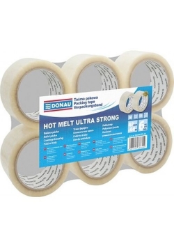 Tasma pakowa Donau Hot Melt 48mmx66m 6 sztuk transparentna