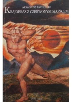 Krajobraz z czerwonym słońcem