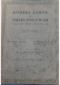 Kodeks karny z orzecznictwem okresu powojennego