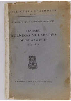 Dzieje wolnego mularstwa w Krakowie, 1929 r.
