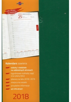 Kalendarz 2018 KK-A5D książkowy A5 zielony