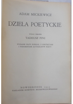 Dzieła poetyckie,  1933 r.
