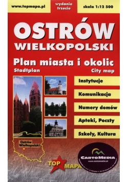 Ostrów Wielkopolski Plan miasta i okolic 1:12 500