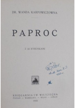 Paproć , 1935 r.