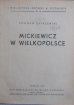 Mickiewicz w Wielkopolsce,1949