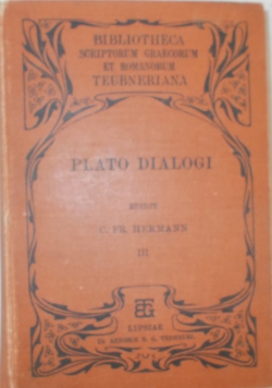 Platonis Dialogi secundum thrasylli Tetralogias Dispositi, 1901 r.